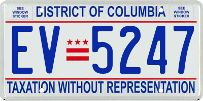 DC license plate EV5247