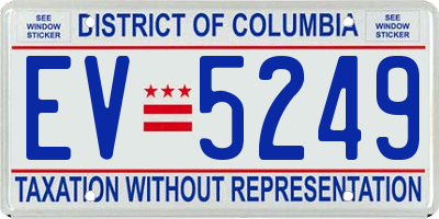 DC license plate EV5249