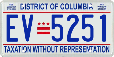 DC license plate EV5251