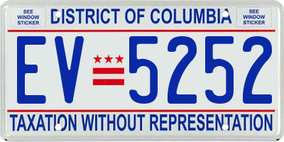 DC license plate EV5252