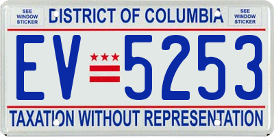 DC license plate EV5253