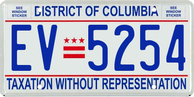 DC license plate EV5254