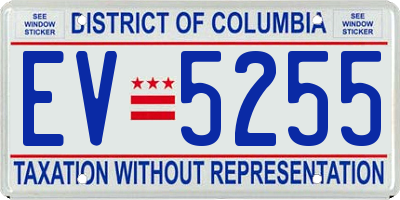 DC license plate EV5255