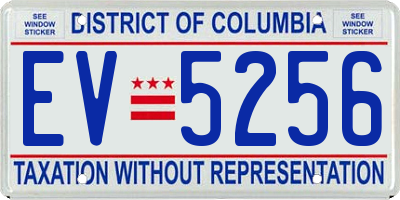 DC license plate EV5256