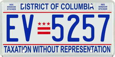 DC license plate EV5257