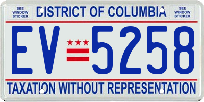 DC license plate EV5258
