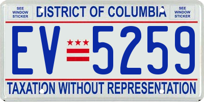 DC license plate EV5259