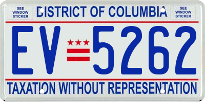 DC license plate EV5262