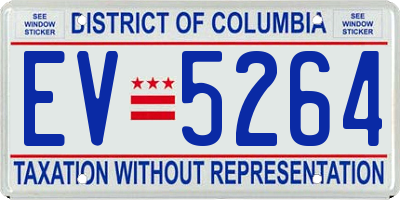 DC license plate EV5264