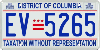 DC license plate EV5265