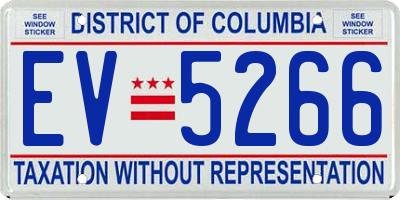 DC license plate EV5266
