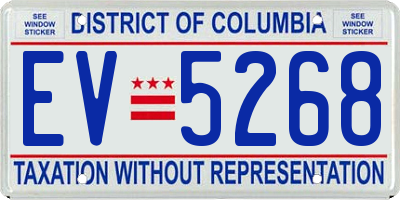 DC license plate EV5268