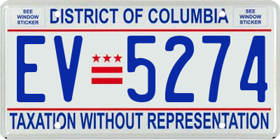 DC license plate EV5274