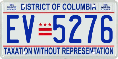 DC license plate EV5276