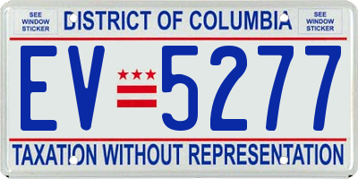 DC license plate EV5277