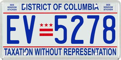DC license plate EV5278