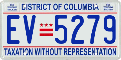 DC license plate EV5279