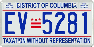 DC license plate EV5281