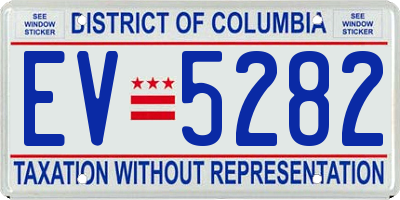 DC license plate EV5282