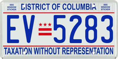DC license plate EV5283