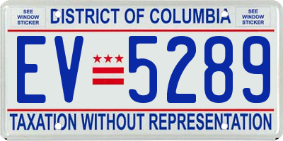 DC license plate EV5289