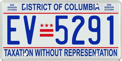 DC license plate EV5291