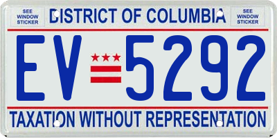 DC license plate EV5292
