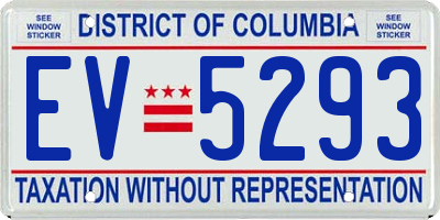 DC license plate EV5293