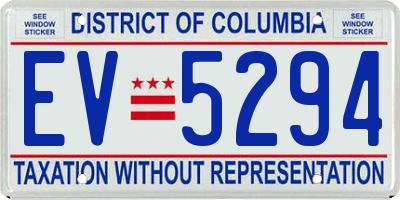 DC license plate EV5294
