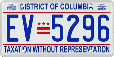 DC license plate EV5296