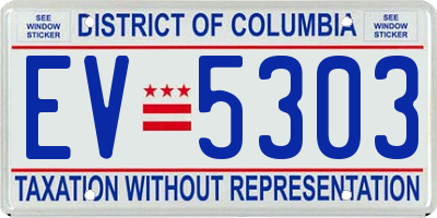 DC license plate EV5303