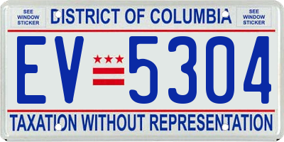DC license plate EV5304
