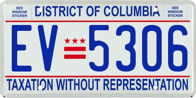 DC license plate EV5306