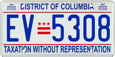 DC license plate EV5308