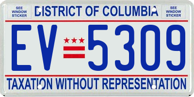 DC license plate EV5309