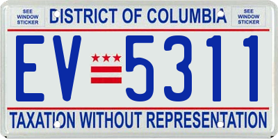 DC license plate EV5311