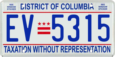 DC license plate EV5315