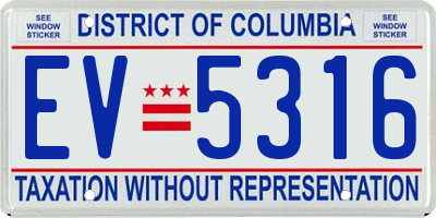 DC license plate EV5316