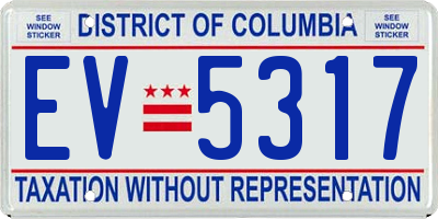 DC license plate EV5317