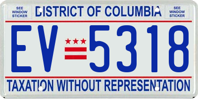 DC license plate EV5318