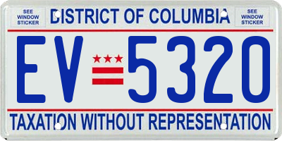DC license plate EV5320