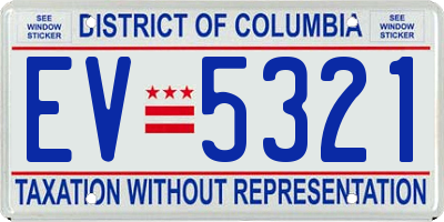 DC license plate EV5321