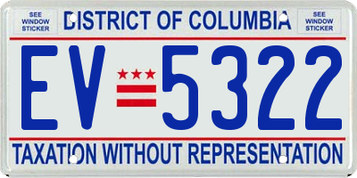 DC license plate EV5322