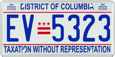 DC license plate EV5323