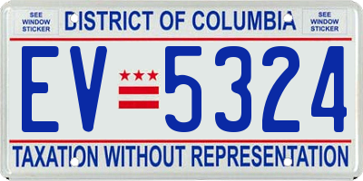 DC license plate EV5324