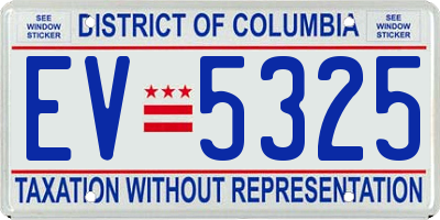 DC license plate EV5325