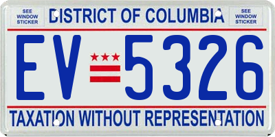 DC license plate EV5326