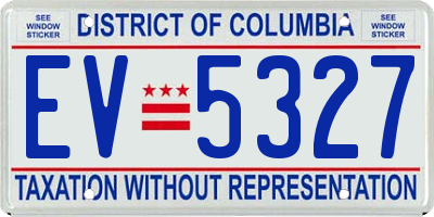 DC license plate EV5327