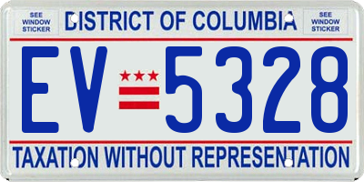 DC license plate EV5328