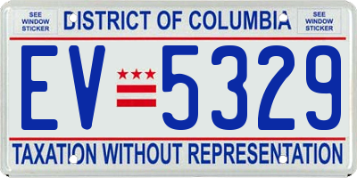 DC license plate EV5329